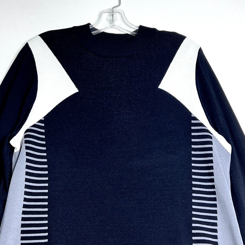 Lane Bryant Long Sleeve Colorblock Pullover Knit Sweater Lightweight Black Gray - Picture 2 of 9